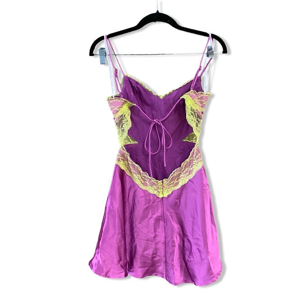 NWT More to come Kyla Mini Dress Orchid purple lace slip lingerie Revolve XS - Picture 8 of 12